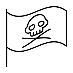 Jolly Roger, pirate icon illustration on transparent background