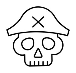 Skull, pirate icon illustration on transparent background