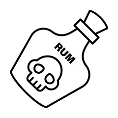Rum, pirate icon illustration on transparent background