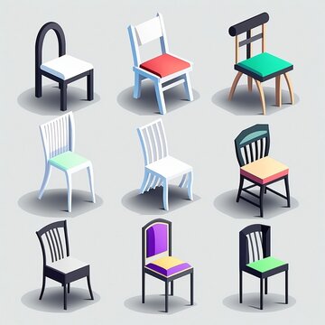 6 Stuhl Icons generative AI 