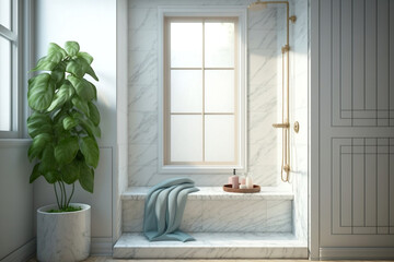 Fototapeta na wymiar Designing a Luxurious Bathroom. Generative AI