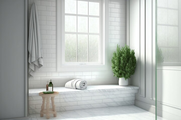 Naklejka na ściany i meble Designing a Luxurious Bathroom. Generative AI