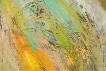 Textured oil and Acrylic smear blot canvas painting wall. Abstract stain brushstroke background.