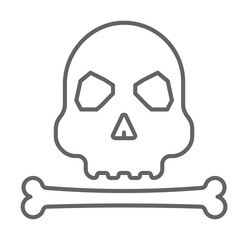 Prehistoric human skull icon illustration on transparent background