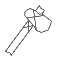 Prehistoric axe icon illustration on transparent background