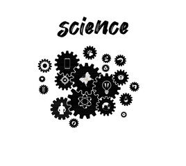 science icon set silhouette science icon vector.