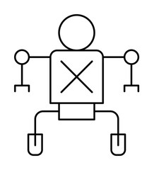 Robotic technology icon illustration on transparent background