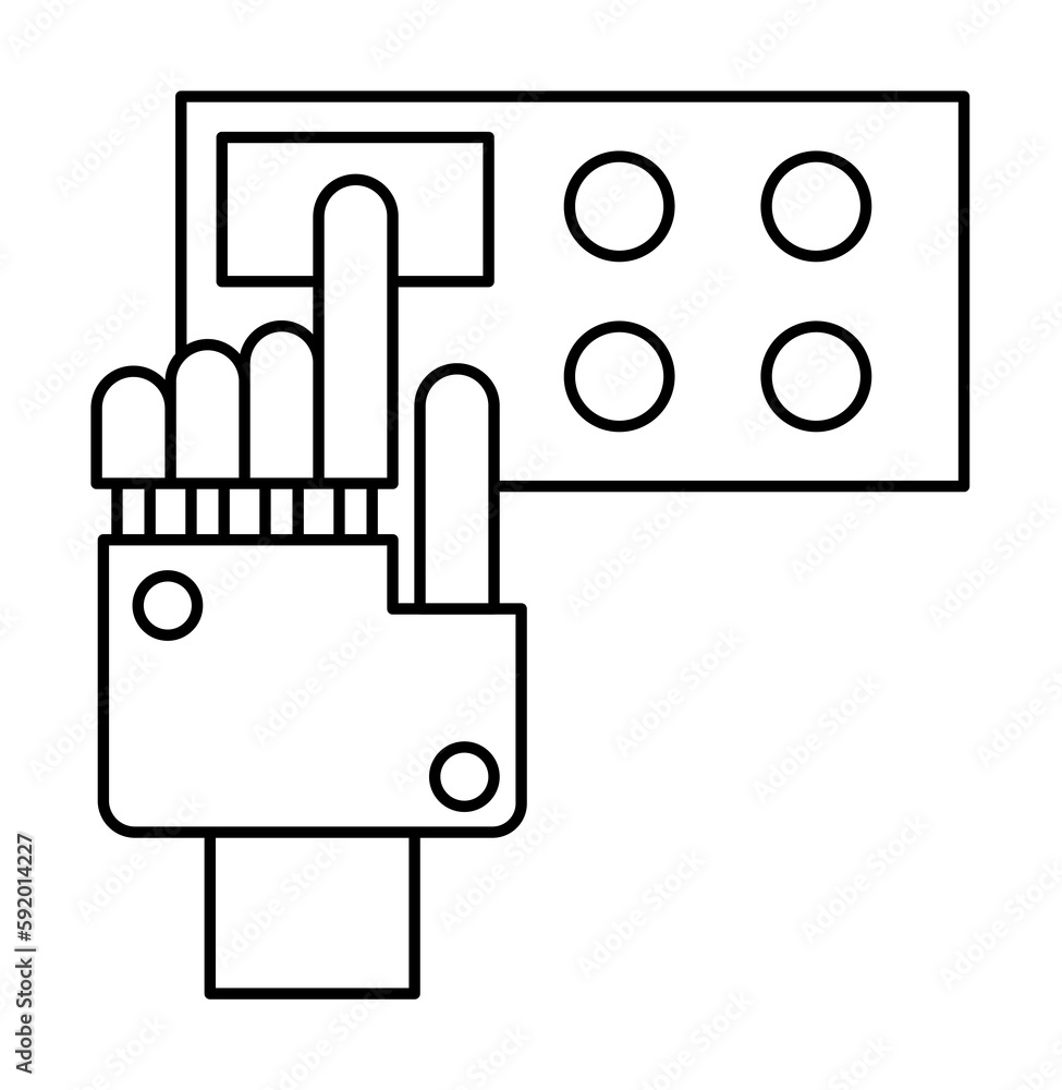 Wall mural robotic technology click atm icon illustration on transparent background