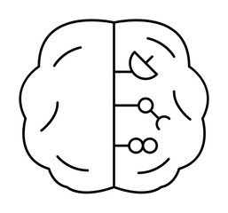 Robotic technology brain icon illustration on transparent background