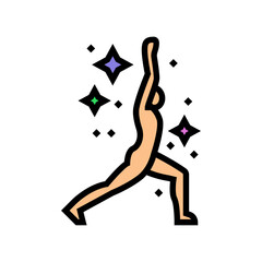 movement meditation yoga color icon vector illustration