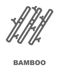 Bamboo icon illustration on transparent background