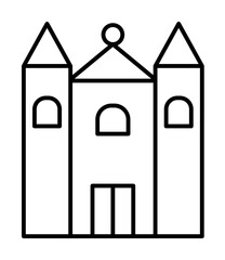 Cathedral, building icon illustration on transparent background