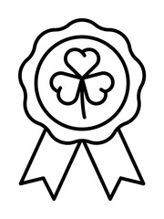 Badge, clover icon illustration on transparent background