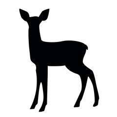Fototapeta premium the figure of a young deer is blue on a white background