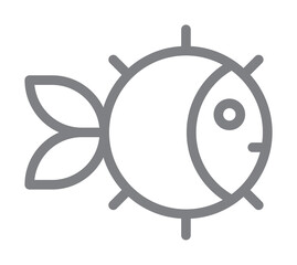 Puffer fish icon illustration on transparent background