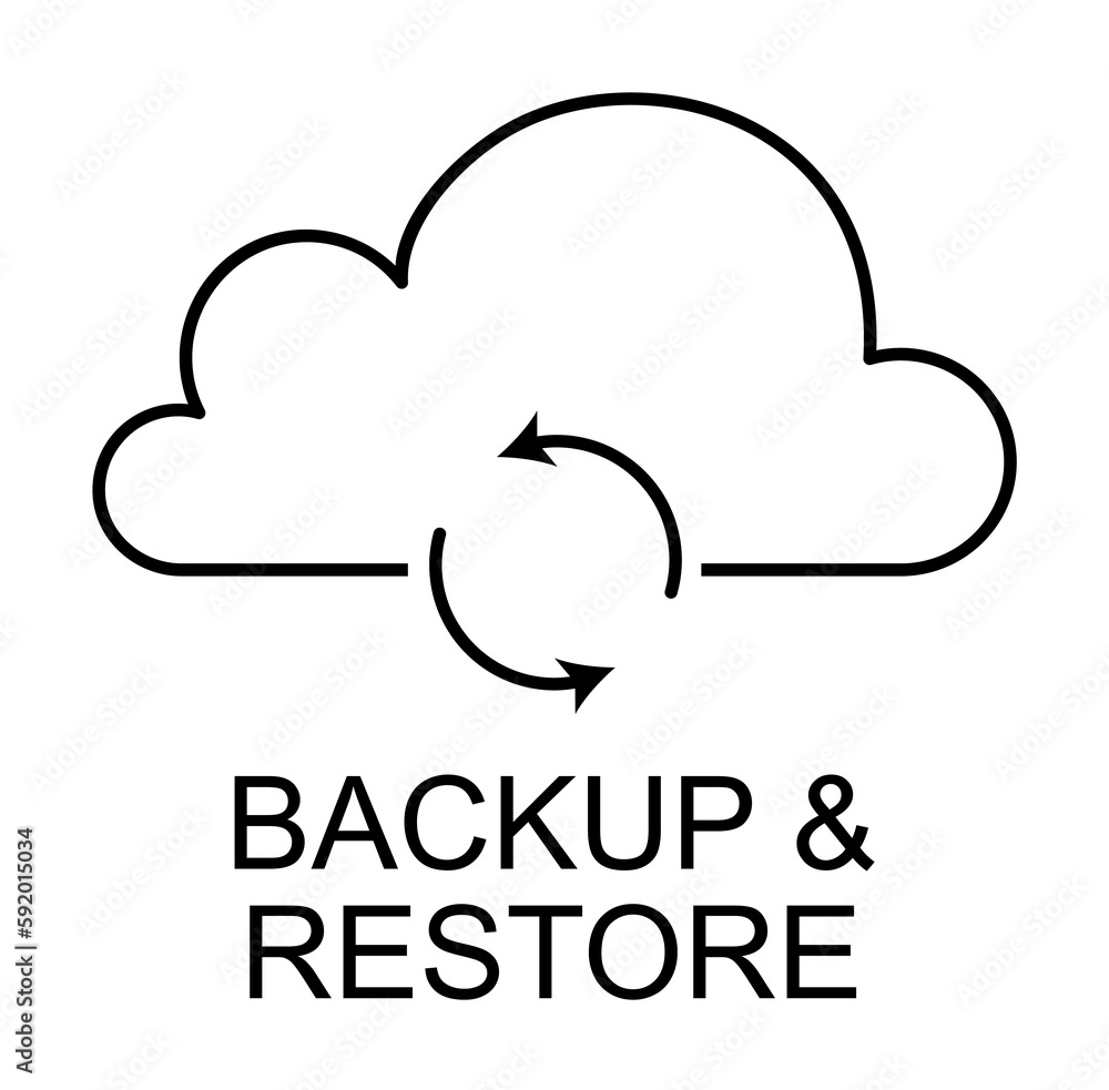Poster backup and restore outline icon illustration on transparent background