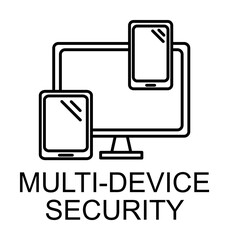 multi device security outline icon illustration on transparent background