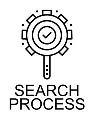 search process line icon illustration on transparent background