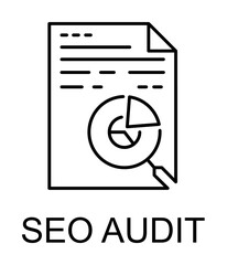 seo audit line icon illustration on transparent background