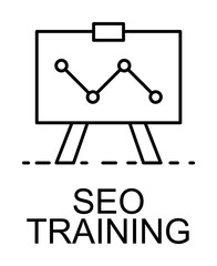 seo training line icon illustration on transparent background