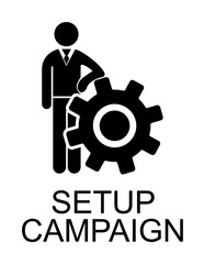 campaign setup icon illustration on transparent background