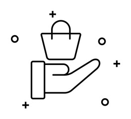 Arm shopping save icon illustration on transparent background