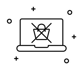 Shopping notebook forbidden icon illustration on transparent background