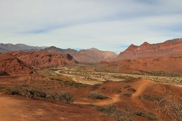 desert landscape of Quebrada de las Conchas in Salta province, Argentina