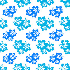 Blue Aloha Hawaiian Shirt Seamless Background Pattern	
