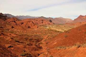 desert landscape of Quebrada de las Conchas in Salta province, Argentina