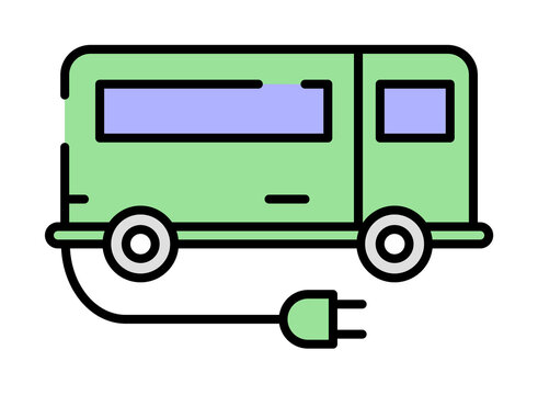 Eco Bus icon illustration on transparent background