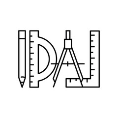 architectural drawing, technical drawing, paper and ruler. Technical drawing vector design.
