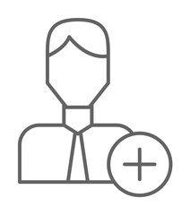 Add, businessman icon illustration on transparent background