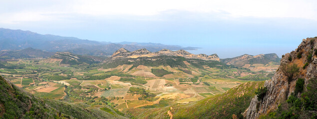 Panoramic view of the superb Gulf of Saint-Florent and the splendid Nebbiu region from the Teghime Pass