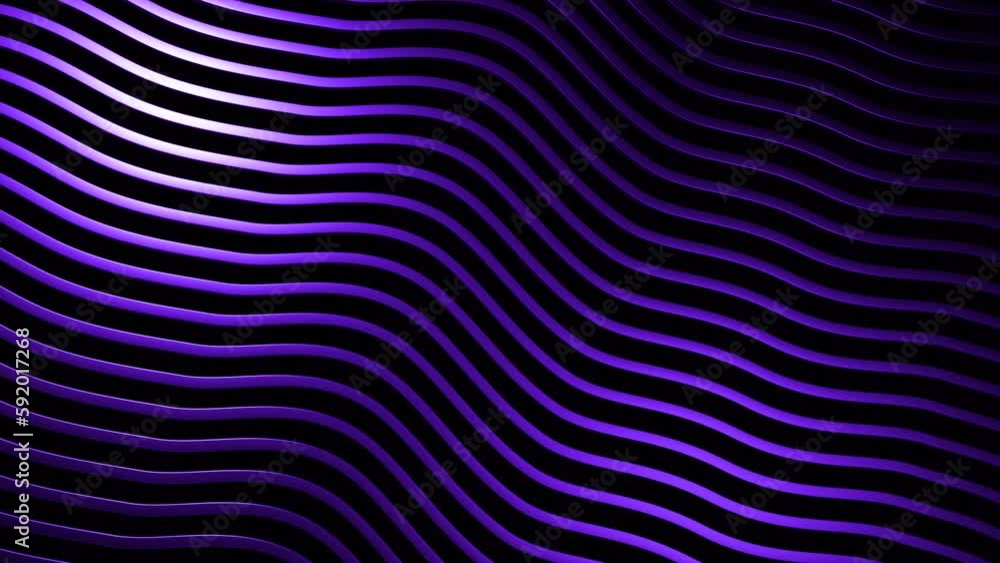 Poster lines bend in waves with psychedelic effect. design. thin lines bend in waves on black background. b