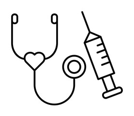 Stethoscope, toy icon illustration on transparent background