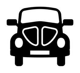front view car, transport icon illustration on transparent background