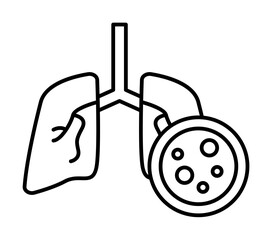Lung cancer icon illustration on transparent background