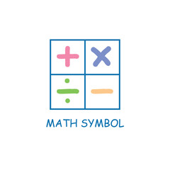 Math symbol logo vector illustration. Operation mathematics logo design