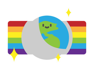 World pride day, worldcolor icon illustration on transparent background