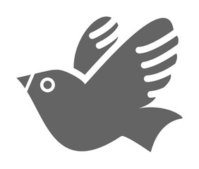 Dove icon illustration on transparent background