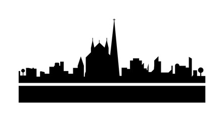 Fototapeta premium Vienna detailed skyline icon illustration on transparent background