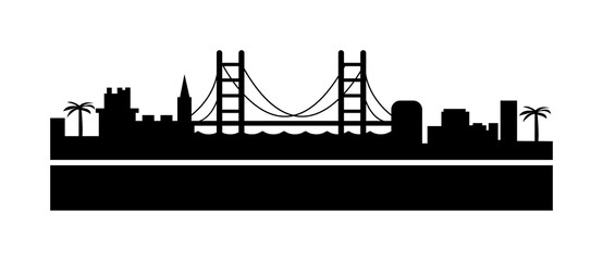 Lisbon detailed skyline icon illustration on transparent background