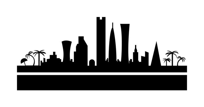 Qatar detailed skyline icon illustration on transparent background