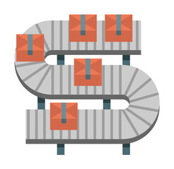 colored conveyor production icon illustration on transparent background