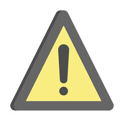 colored warning production icon illustration on transparent background