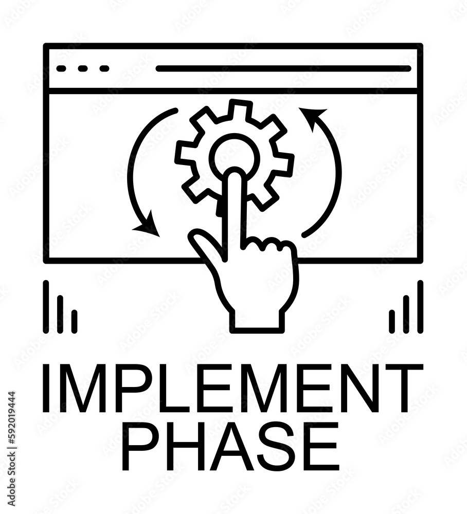 Poster implement phase icon illustration on transparent background