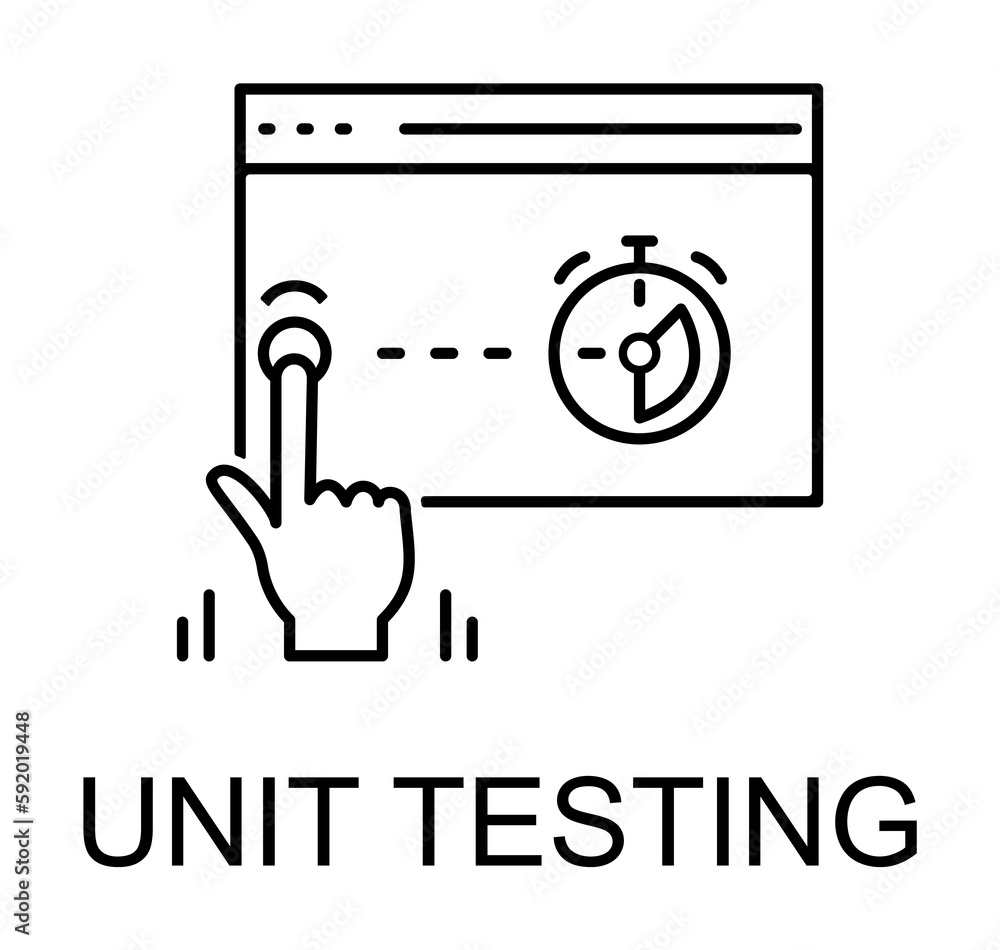 Poster unit testing icon illustration on transparent background