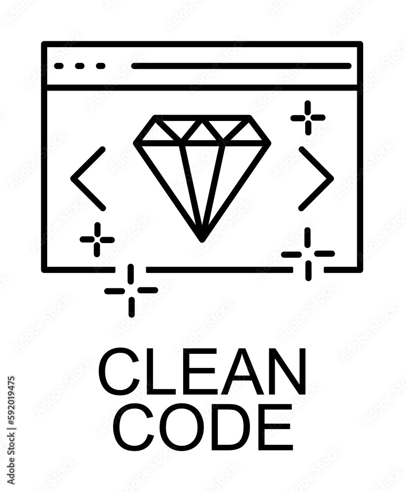 Aufkleber clean web code icon illustration on transparent background