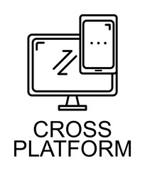 cross platform icon illustration on transparent background